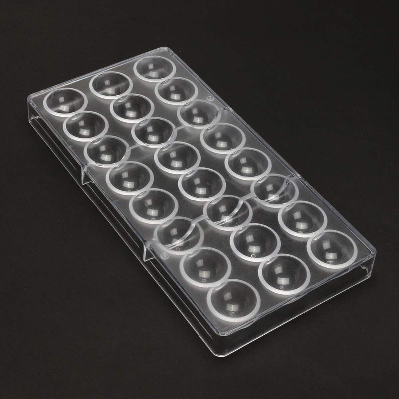 HAPYLY EQINI Chocolate Candy Mold PC Polycarbonate Chocolate Making Mould,BPA Free Soy Candle Wax Melt Durable Mold Easy Release Non-Stick (hemisphere) (white) 1pcs - Image 1